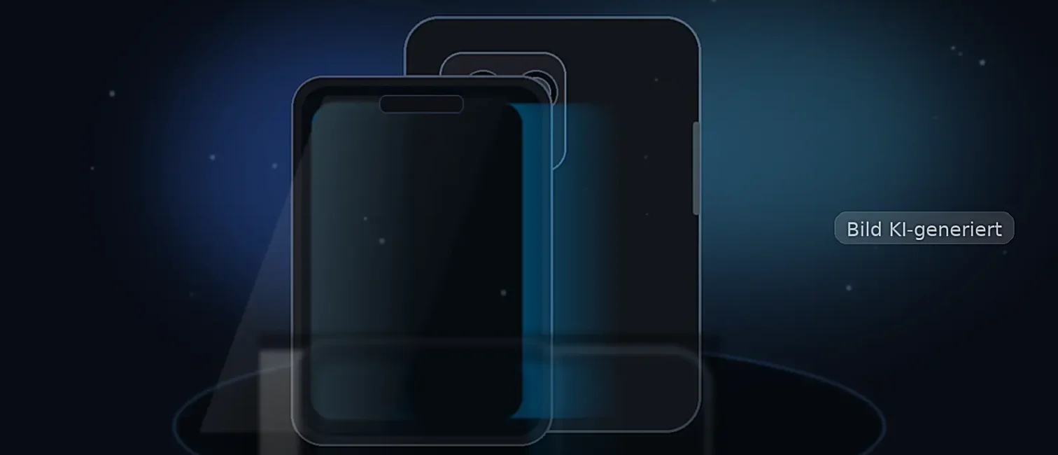 KI-generierte Visualisierung zweier Premium-Smartphones als Symbol für Apples erwartete iPhone-18-Pro-Generation.